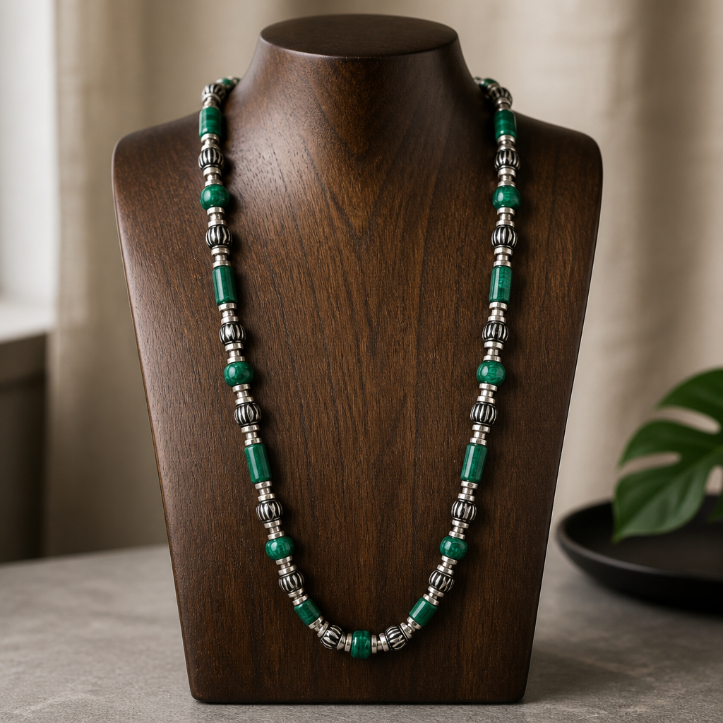 Malachite Silver Necklace