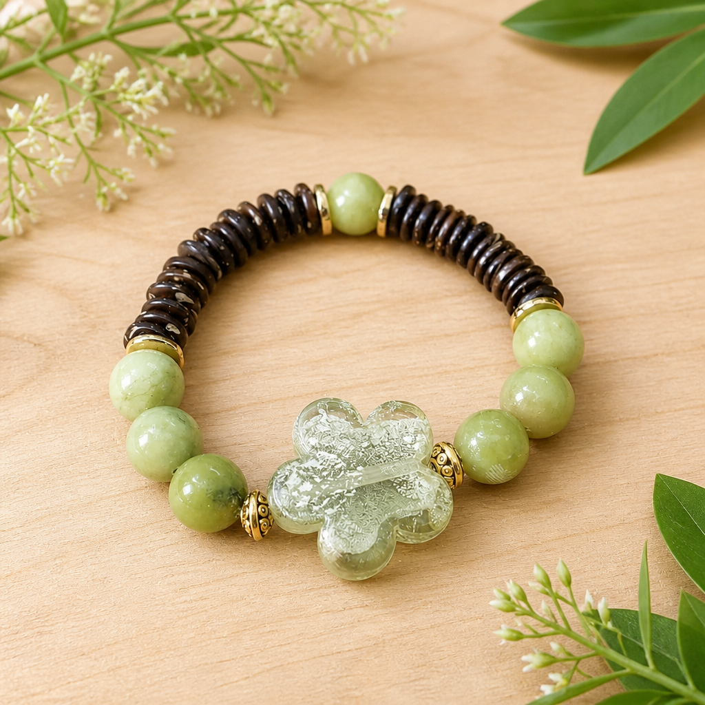 Green Jade Stretch Bracelet