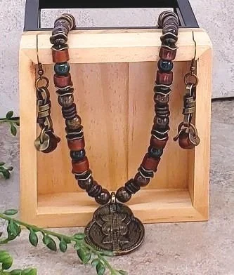 Bloodstone and Bronzite Necklace Set