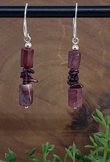 Garnet and Mookaite Earrings
