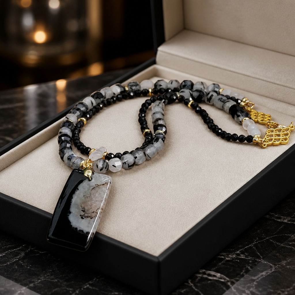 Tourmalinated Quartz Necklace