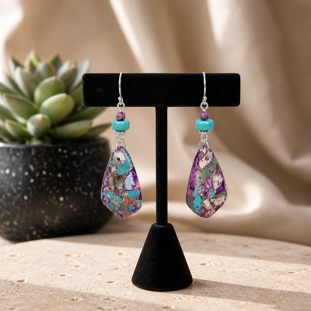 Calsilica Turquoise Earrings