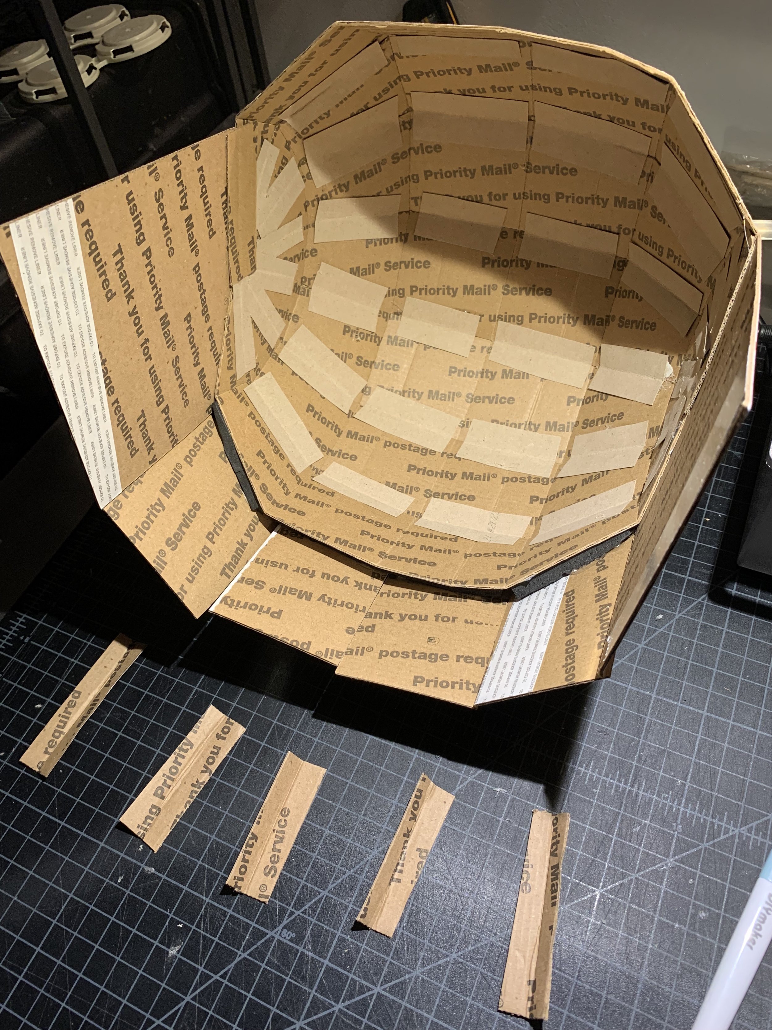 Steps 5-6. Before gluing the shell support pieces together