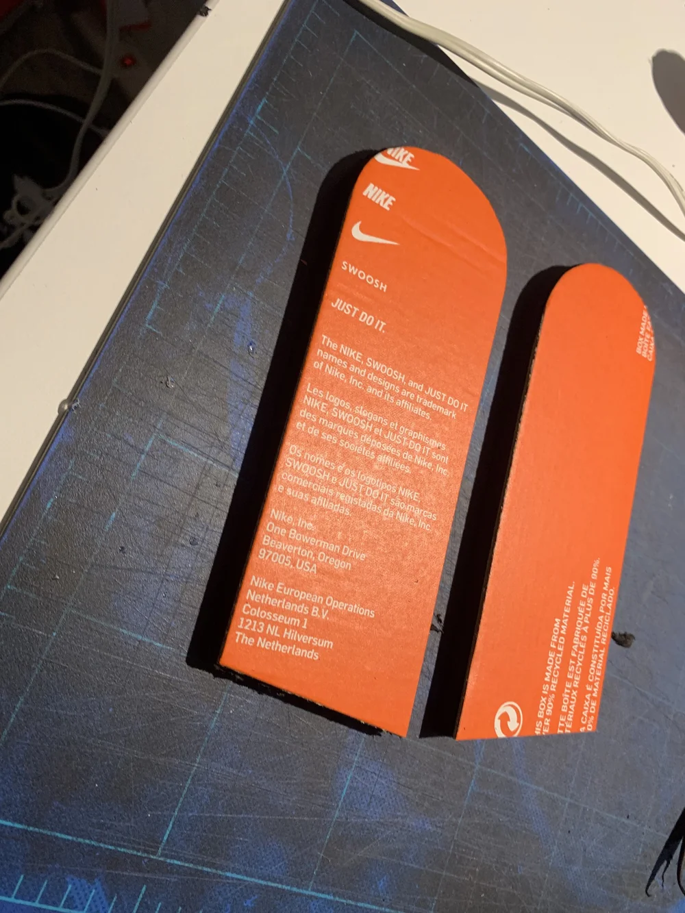 Cardboard mounted/glued onto EVA foam