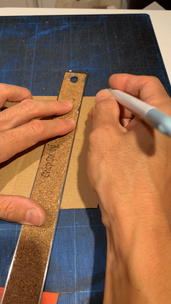 Scoring the inside of the face guard