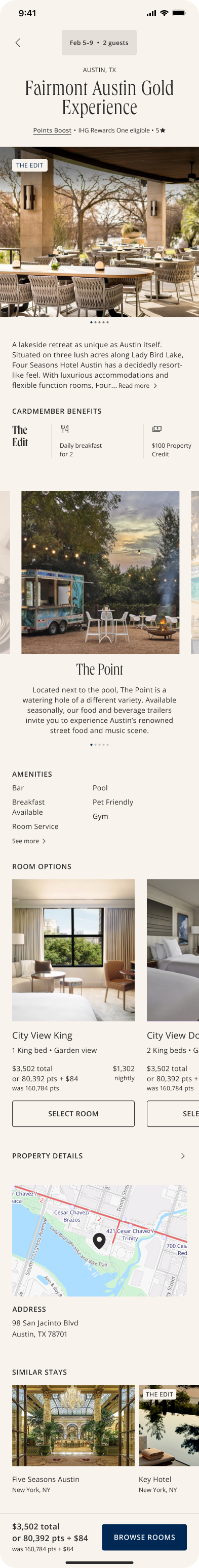 Hotel detail page