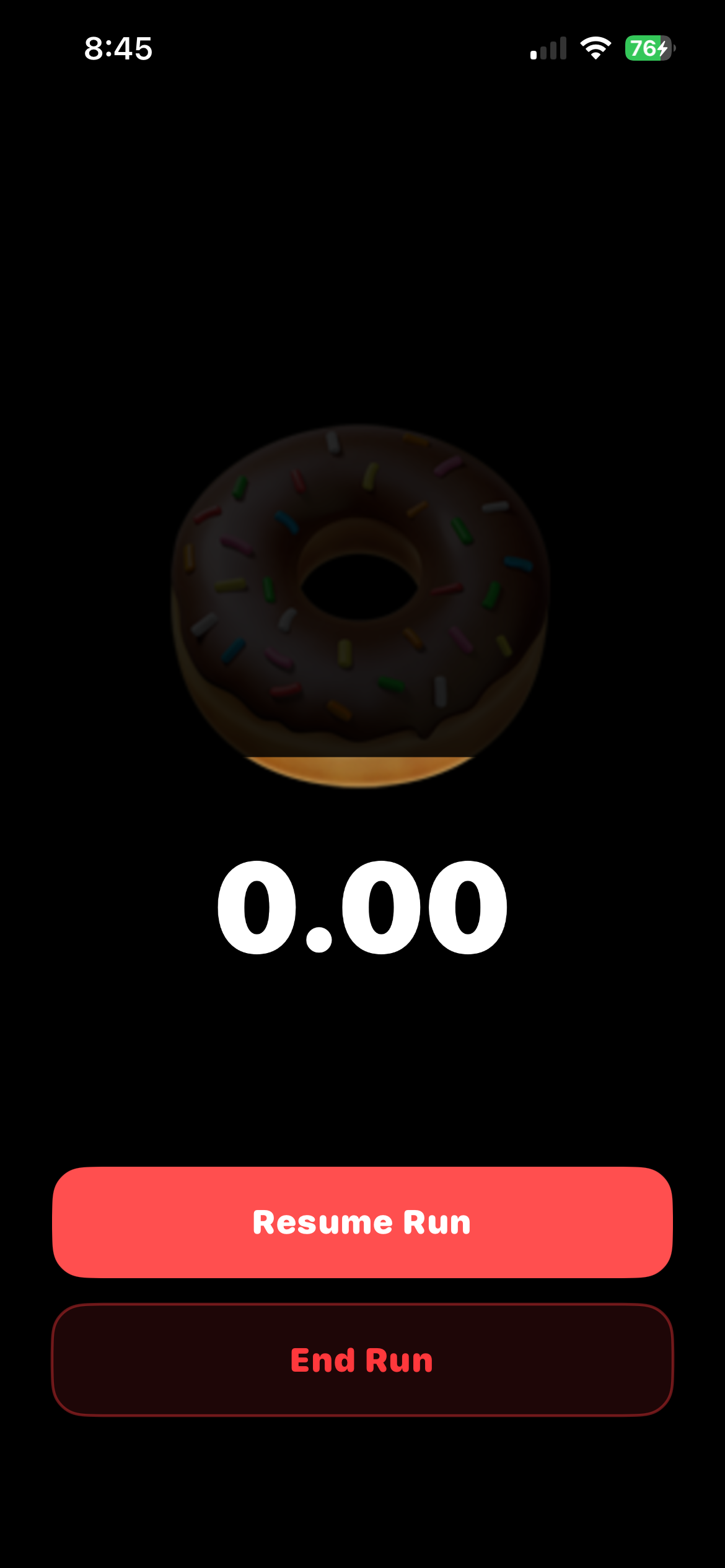 In-run screen paused