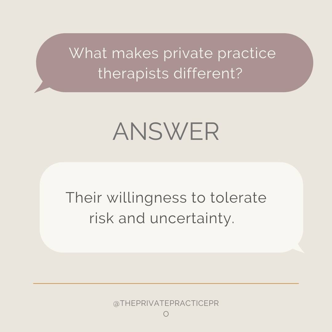 In the comments of this post, please put out an encouraging message for a therapist who needs support in being brave enough to open their practice! 
.
We often tell ourselves that people who open private practices are different from us. We tell ourse