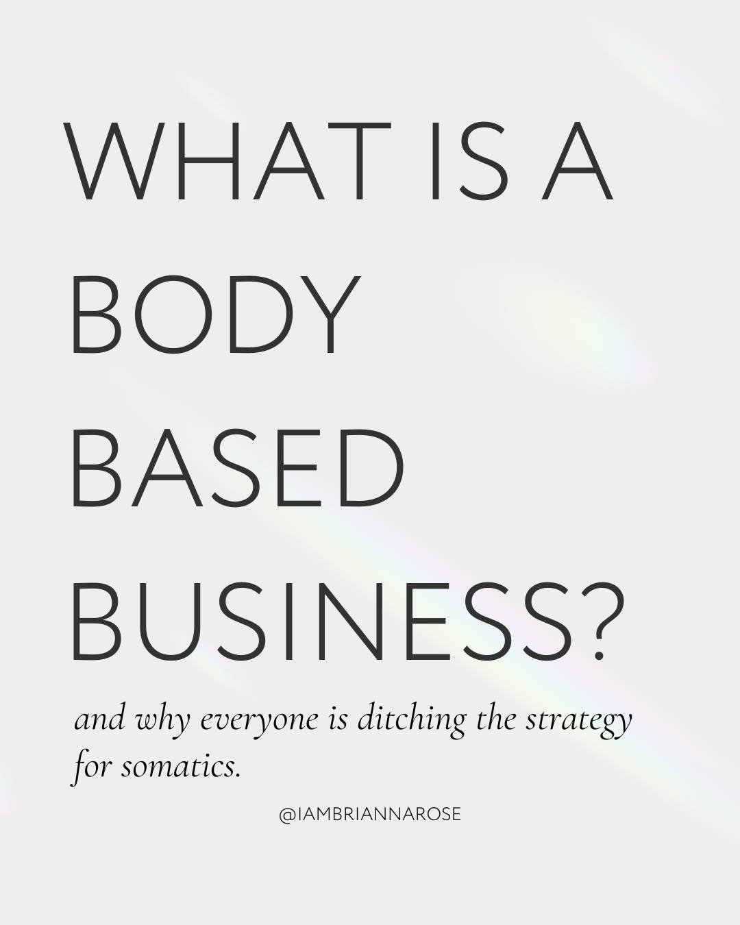 What if your next level didn&rsquo;t require more force&hellip;
&hellip;but more regulation?

A body-based business isn&rsquo;t about ditching strategy.
It&rsquo;s about making sure your strategy is built on somatic alignment.

Because if your body i