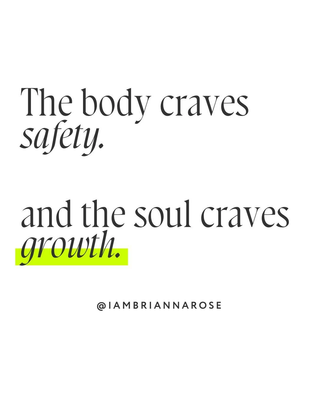 Your body craves safety.
Your soul craves growth.
Both are sacred.

You&rsquo;re not broken because you feel a pull in two directions.

Your body, wise as it is, seeks comfort and grounding.

Safety is the foundation where healing begins&mdash;it&rsq