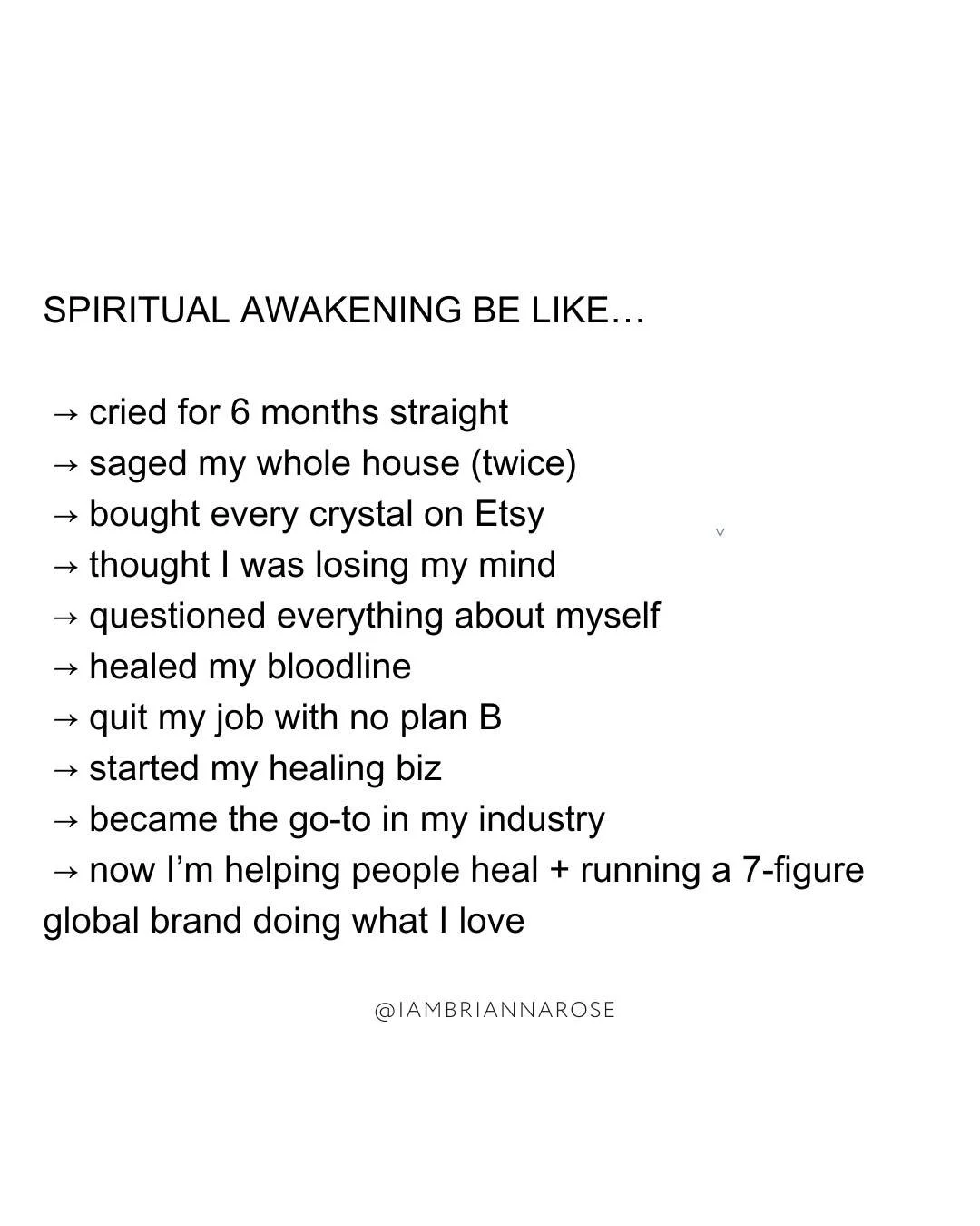 IYKYK... 👀✨

The awakening isn&rsquo;t just &ldquo;good vibes only.&rdquo;

We&rsquo;ve all had the messy, magical awakening arc:

🌙 High vibes &rarr; deep shadow work &rarr; 2AM journal sessions &rarr; wondering if you&rsquo;re actually losing it 
