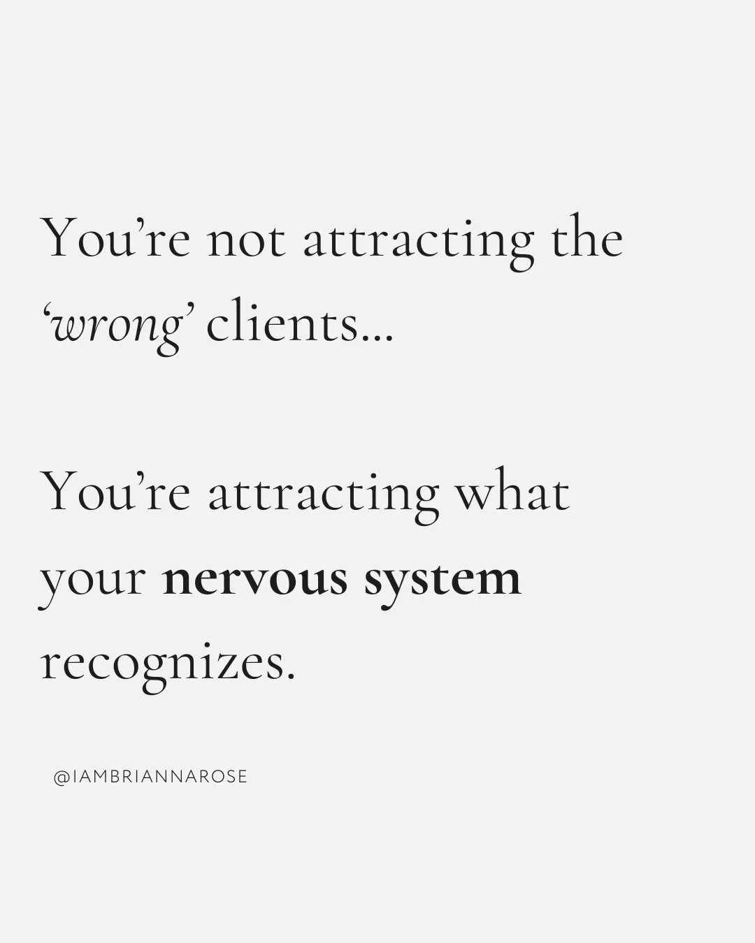 This one can sting ;) 

Most people think client patterns are a marketing issue.
Or a niche issue.
Or a messaging issue.

But patterns don&rsquo;t repeat because of your copy.
They repeat because your nervous system is familiar with a certain dynamic