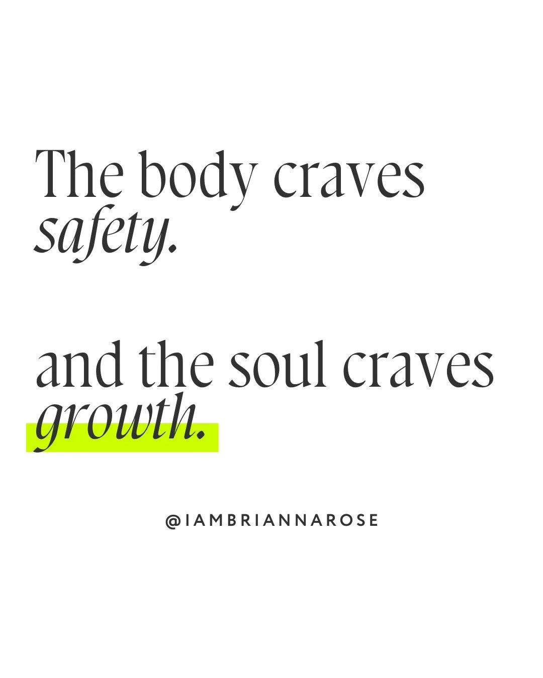 Your body craves safety.
Your soul craves growth.
Both are sacred.

You&rsquo;re not broken because you feel a pull in two directions.

Your body, wise as it is, seeks comfort and grounding.

Safety is the foundation where healing begins&mdash;it&rsq