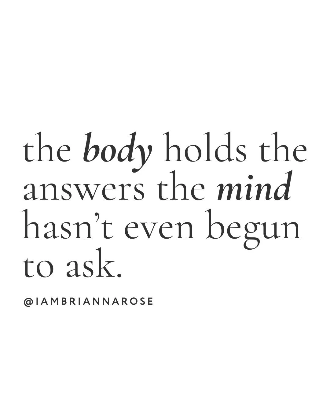 Your mind searches for answers. Your body already knows.

💡 Why do I keep sabotaging my success? &rarr; Your body holds the memory of past experiences where success felt unsafe.

💡 Why do I freeze when I try to sell my work? &rarr; Your body is rep