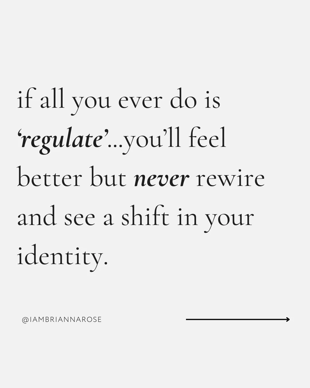 If all you ever do is regulate,
you&rsquo;ll feel better&hellip;

but you won&rsquo;t necessarily change.

This is one of the biggest misunderstandings in the somatic space right now.

Regulation is important.
Feeling safe matters.
Learning how to co