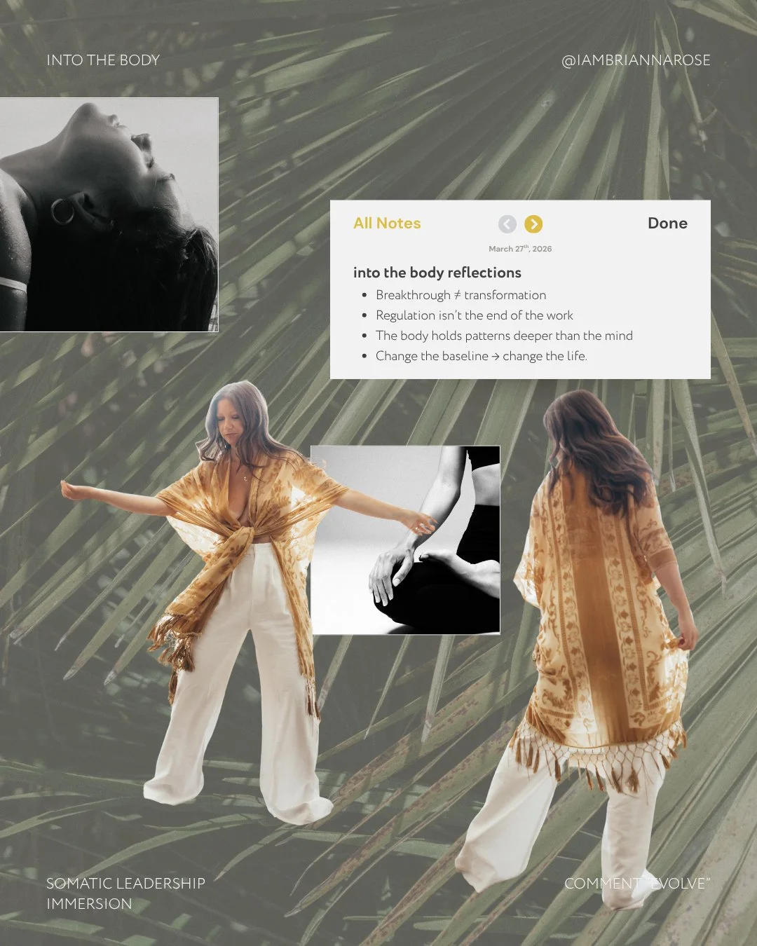 The last few days inside Into the Body have been so powerful.

We talked about why breakthroughs don&rsquo;t always hold.
Why insight isn&rsquo;t the same as transformation.
Why so many practitioners can feel the ceiling&hellip; even when the session