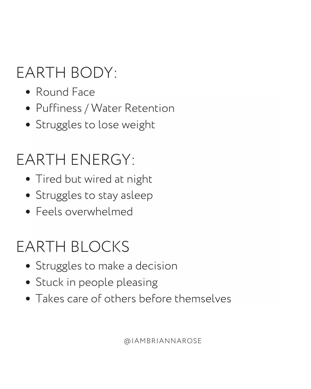 Do you have an Earth-based body block? 👀

After working with thousands of clients around the world,
this is one of the most common patterns I see.

And if you&mdash;or your clients&mdash;struggle with:

&rarr; Overthinking
&rarr; Overgiving
&rarr; B