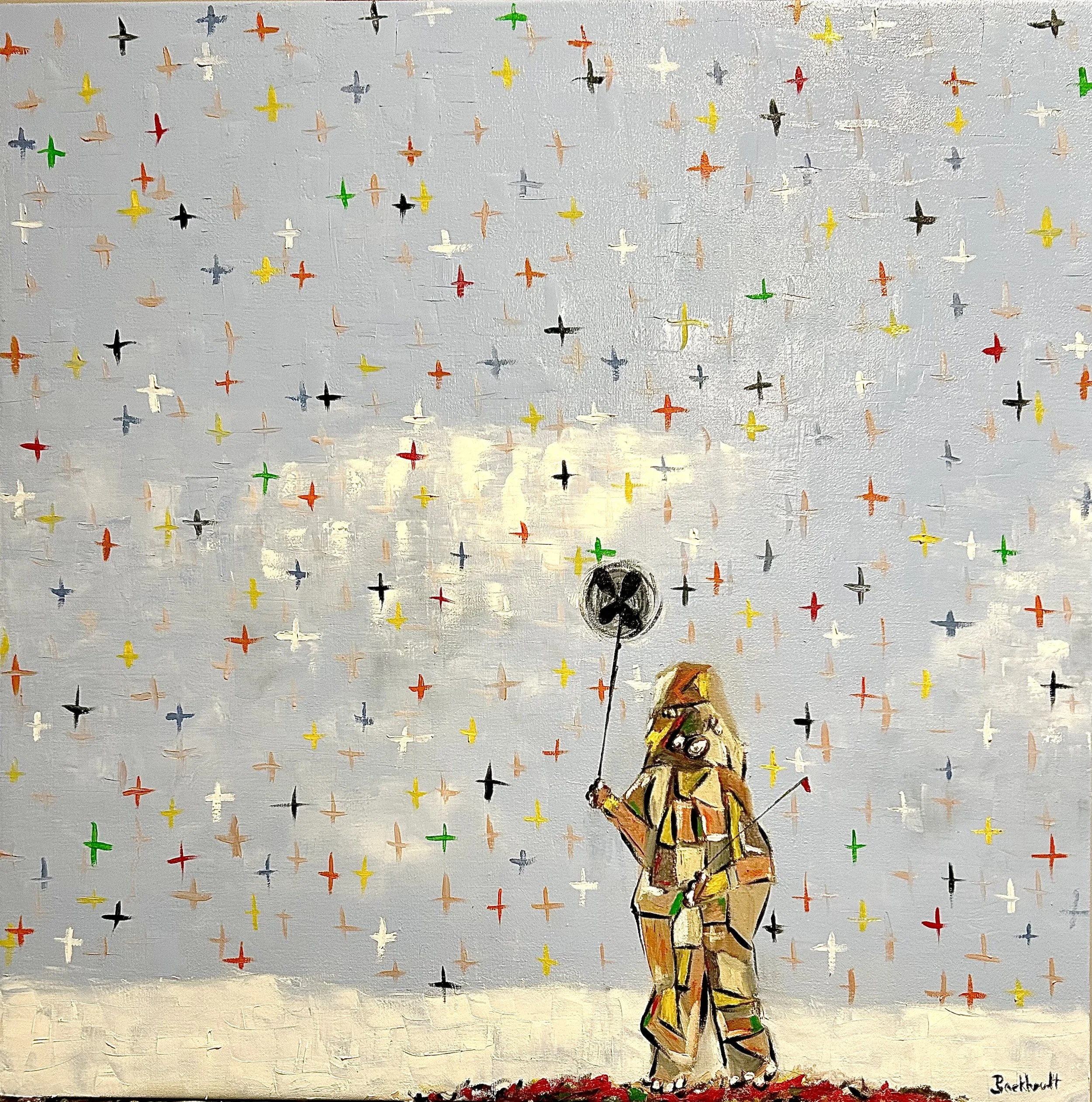 Navegando en el Tiempo | Oil | Linen | 30 x 30 inch. (76 x 76) cm | 2026 | Framed  | Certificate | Signed | SM | Los olvidados Collection  Available 