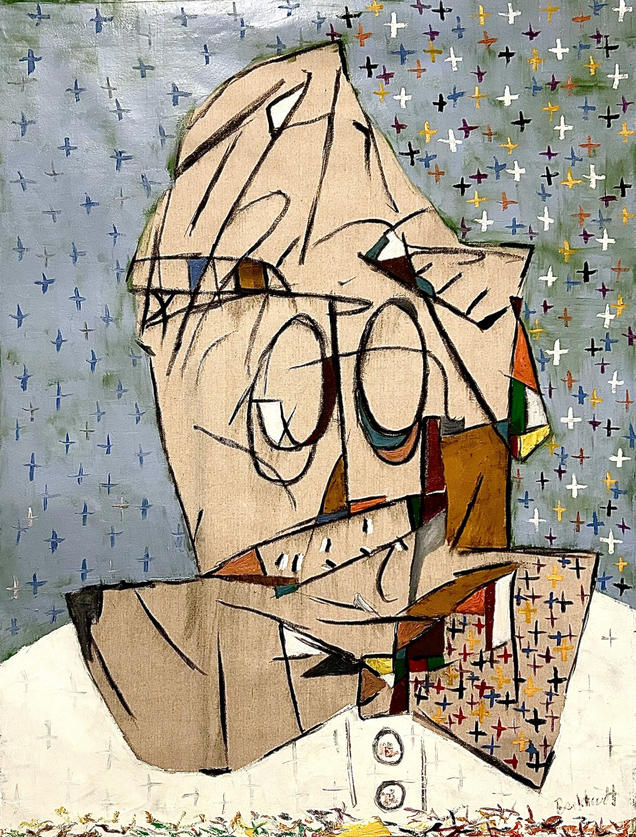 Presente | Oil | Linen | 30 x 39 inch. (76 x 99) cm | 2026 | Non Stretched  | Certificate | Signed | SM | Los olvidados Collection  Available 
