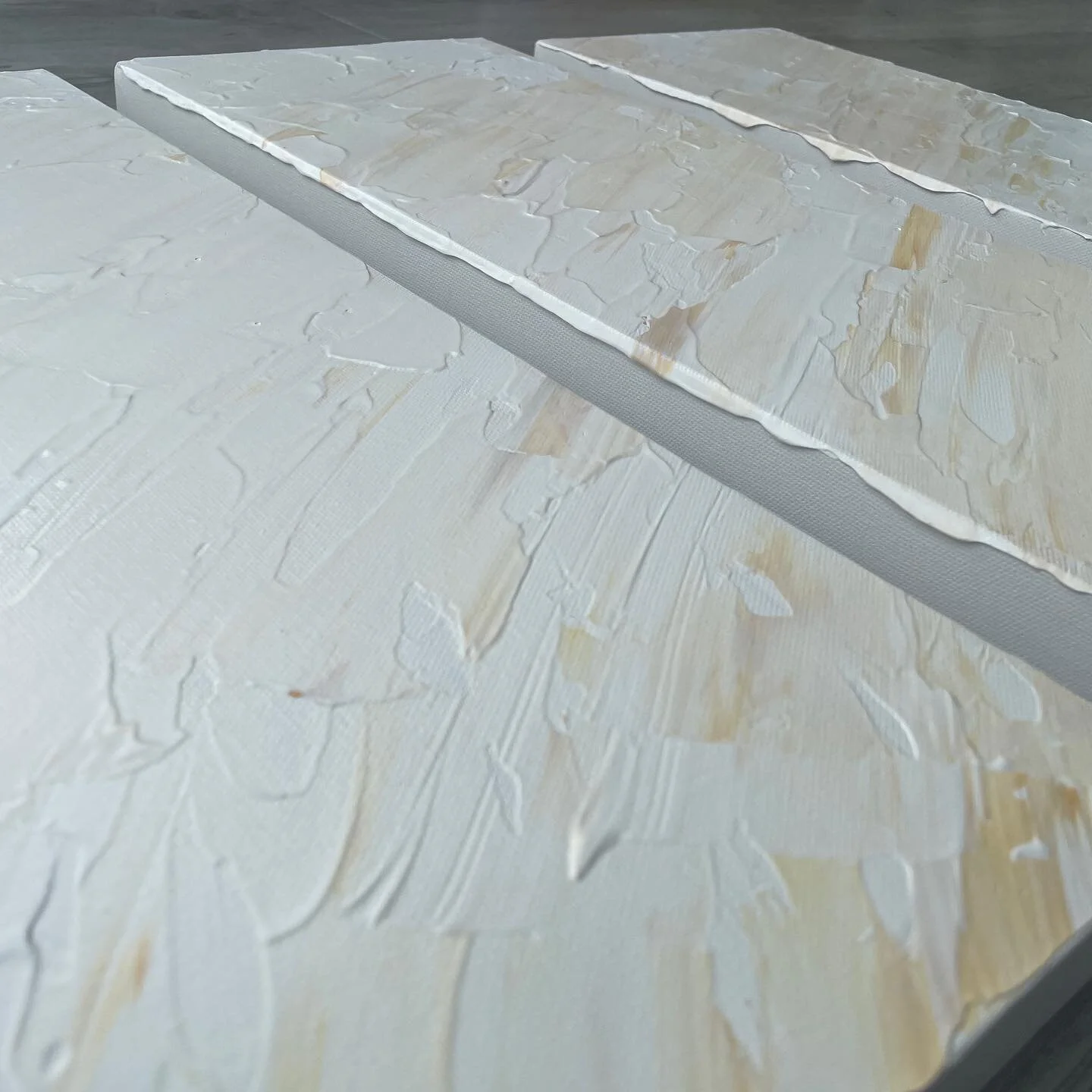 New canvas day! What do you think to this new piece?

I took a really nice picture of these canvases then realised I&rsquo;d jumbled them up and they were in the wrong order. 🤦🏽&zwj;♀️

Here&rsquo;s a bunch of close ups that you can enjoy while I w