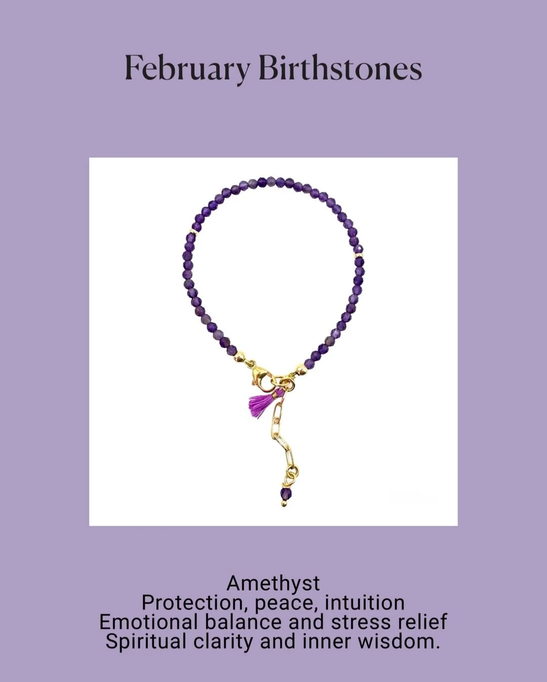 Jewelry designed to align with your February energy ✨
Amethyst energy for calm, clarity, and protection 💜
Love starts within 💗 Rose quartz jewelry for heart-centered energy.
The ultimate energy amplifier 🤍 Clear quartz made to shine.
Flow with con