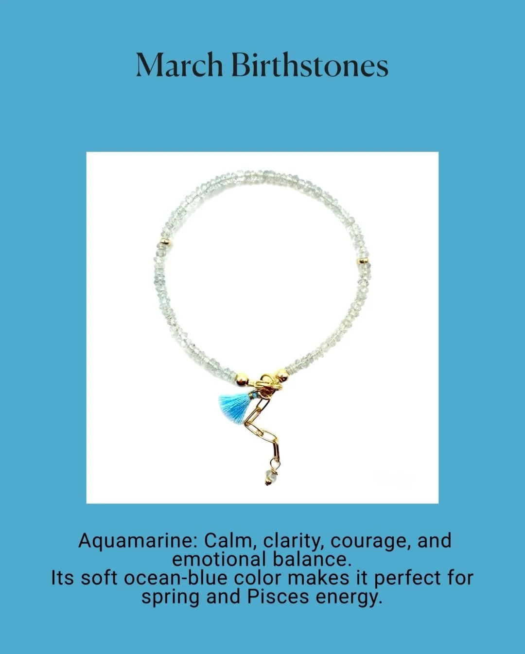 March babies, this one&rsquo;s for you 💎 Aquamarine, Amethyst and Clear Quartz energy all season long.
The ultimate trio: emotional balance, spiritual strength, and pure intention 🩵💜🤍✨

Made with care, handcrafted with love 🫶🏻
Shop our website 