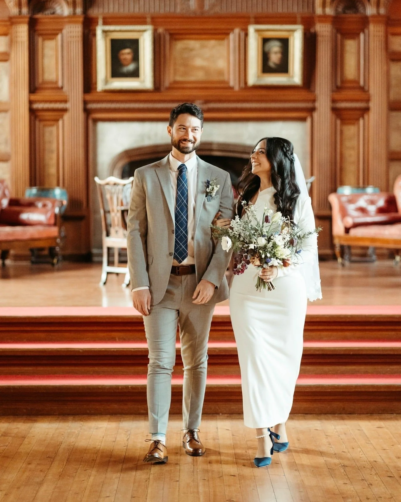 Bamburgh Castle elopement wedding flowers