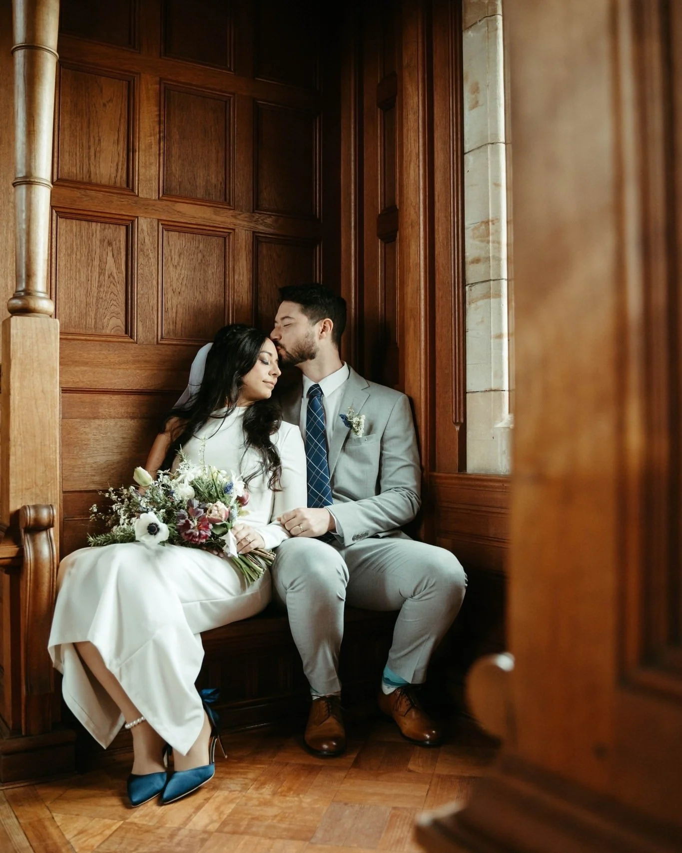 Bamburgh Castle elopement wedding flowers
