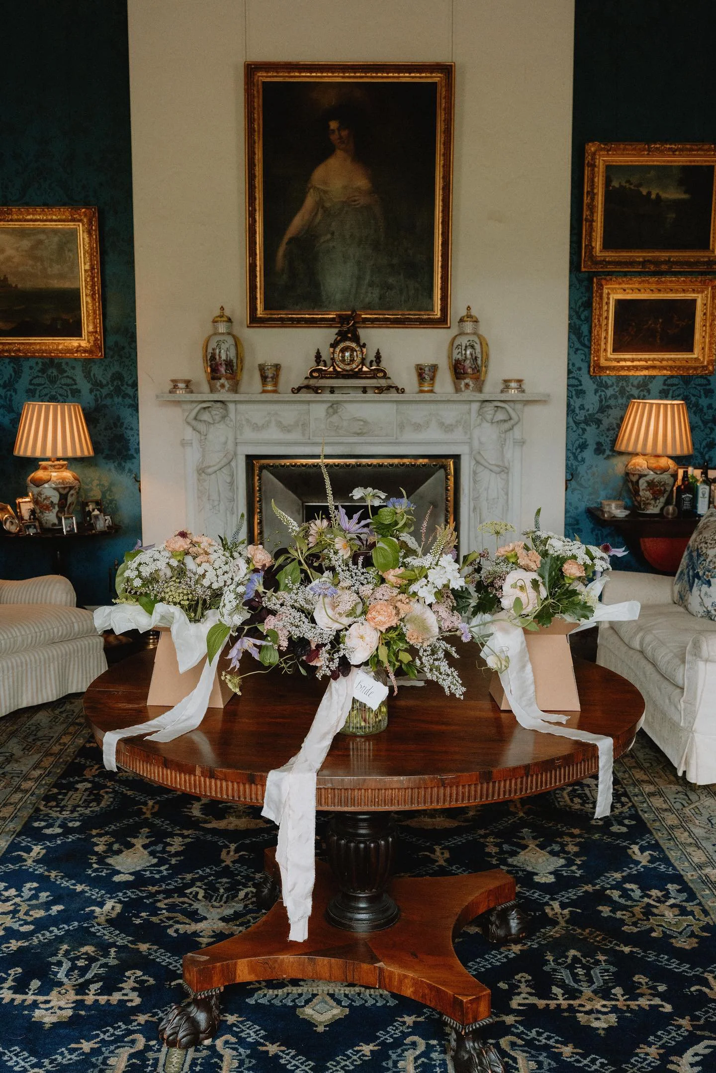 Wedding flowers at Preston Hall, Edinburgh.