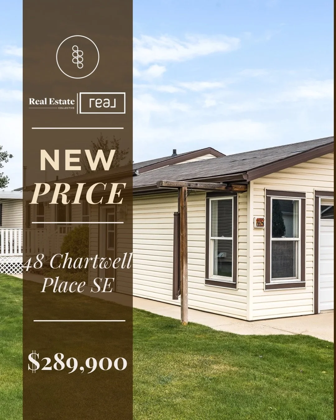 🚨 PRICE DROP ALERT! 🚨

📍 48 Chartwell Place SE

NEW PRICE: $289,900

This beautifully maintained 2-bedroom, 2-bathroom home features vaulted ceilings, fresh paint, vinyl flooring, a large laundry room, and no attached neighbours. Enjoy the oversiz