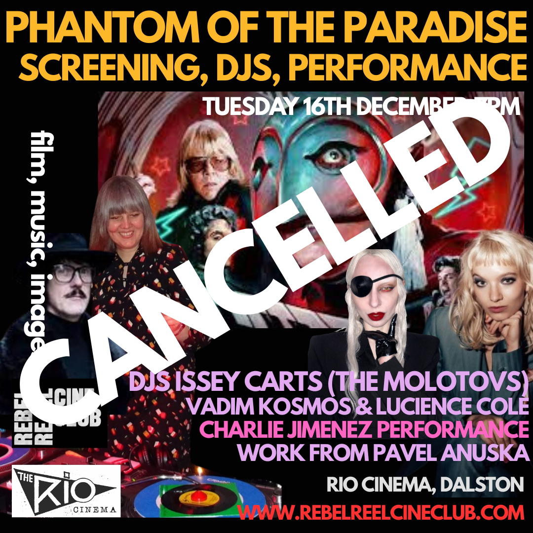 CANCELLED DUE TO UNFORSEEN CIRCUMSTANCES - Christmas Party Screening, Performance and more - Tuesday 16 December from 7pm at the Rio Cinema, Dalston
