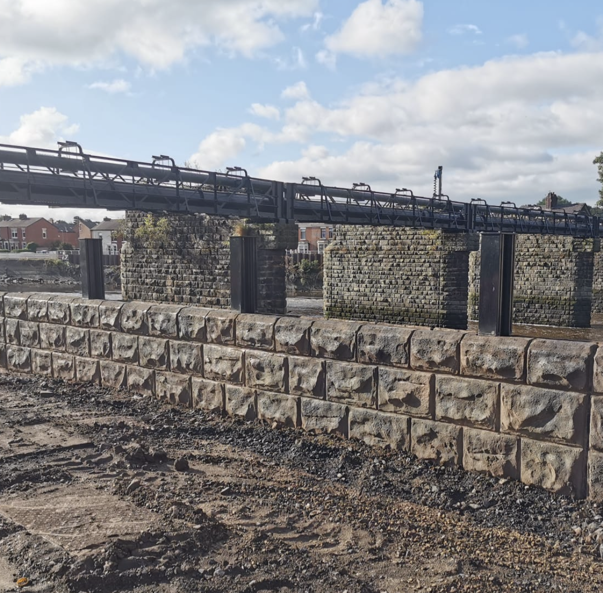 flood defense walls in penwortham