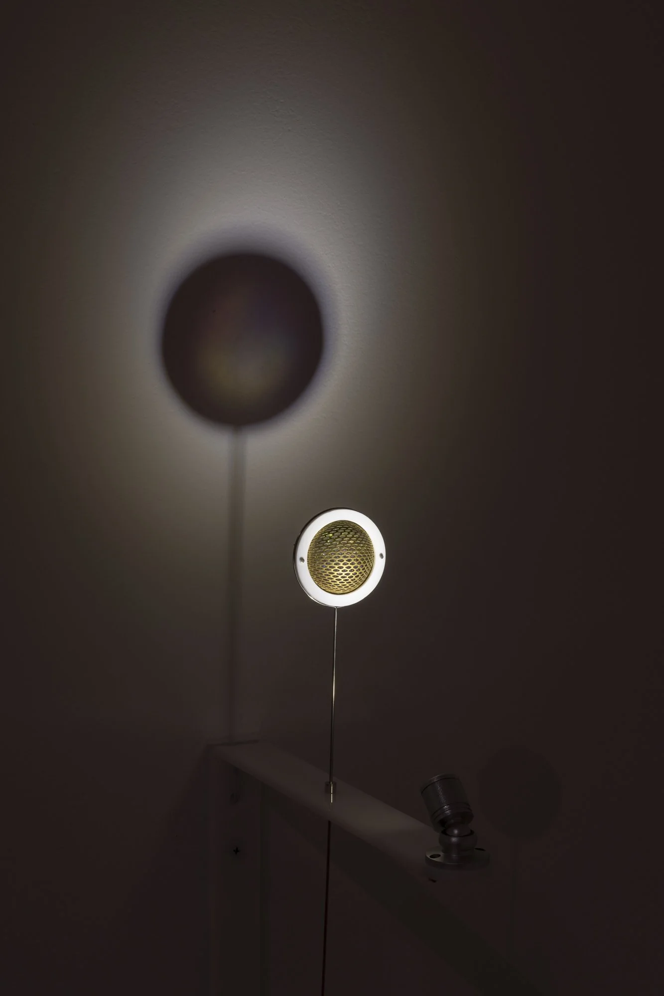 "White Dome Brooch," (detail), Brass, silver, acrylic, steel wire. 2" x 2" x .5" Photo Credit: Sam Fritch