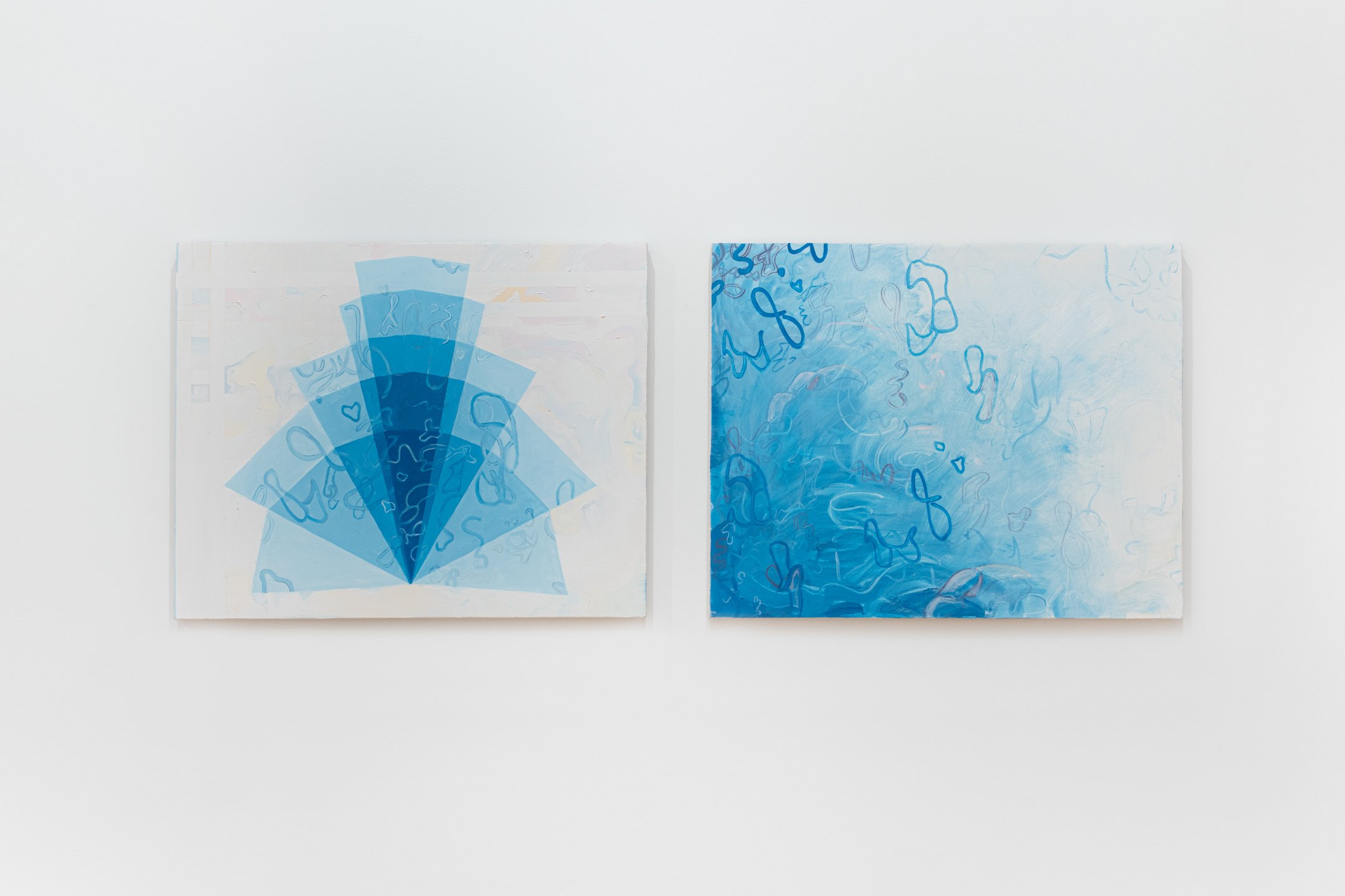 "Line of Sight," oil on canvas-wrapped panel, 2 panels, 24x30 inches each, 2024. Photo Credit: Neighboring States