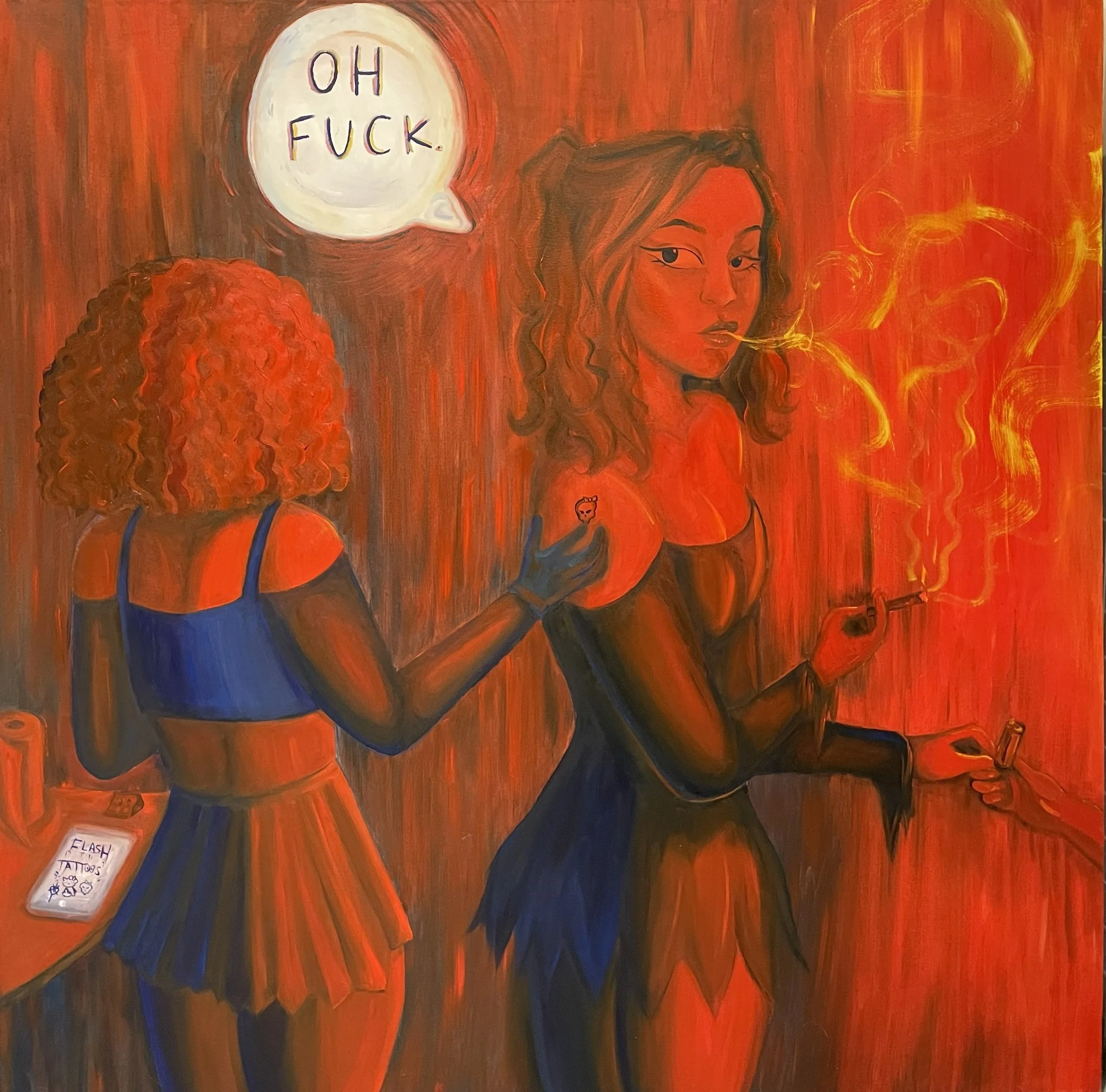 "OH" 2024, Oil on Canvas, 36" x 36"