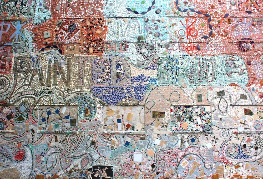 Isaiah Zagar’s Painted Bride Mural, photo from Hidden City, courtesy of Philadelphia’s Magic Gardens