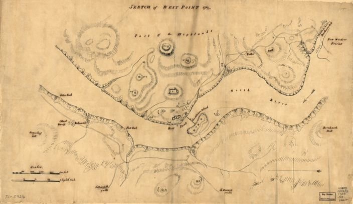 A Sketch of West Point from 1783, Library of Congress