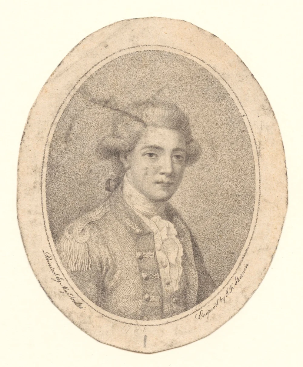 John Keyse Sherwin, engraving of John André, 1781, image from Royal Academy, London