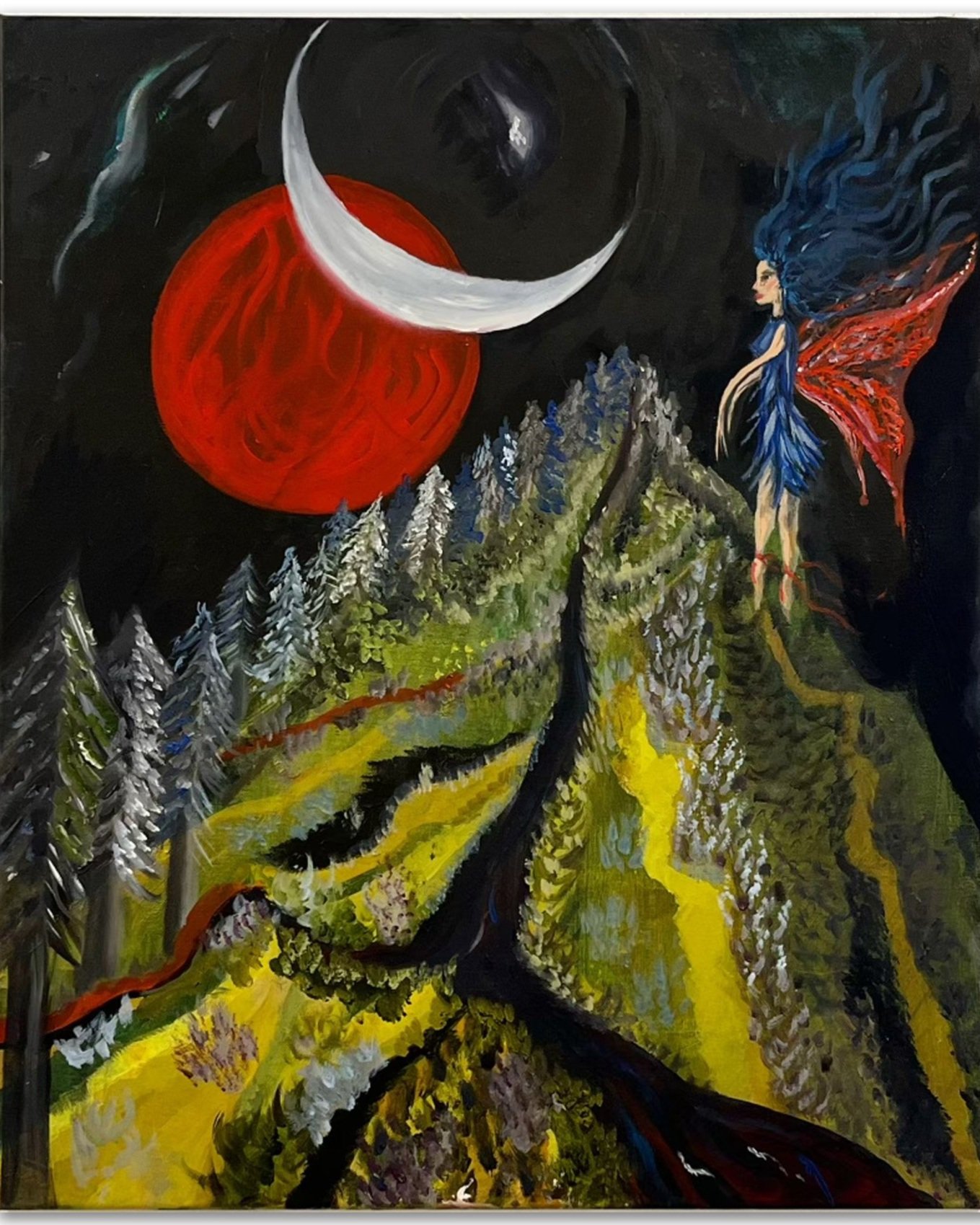 “El Duende”, 2023, Oil and Acrylic, 20” x 24”