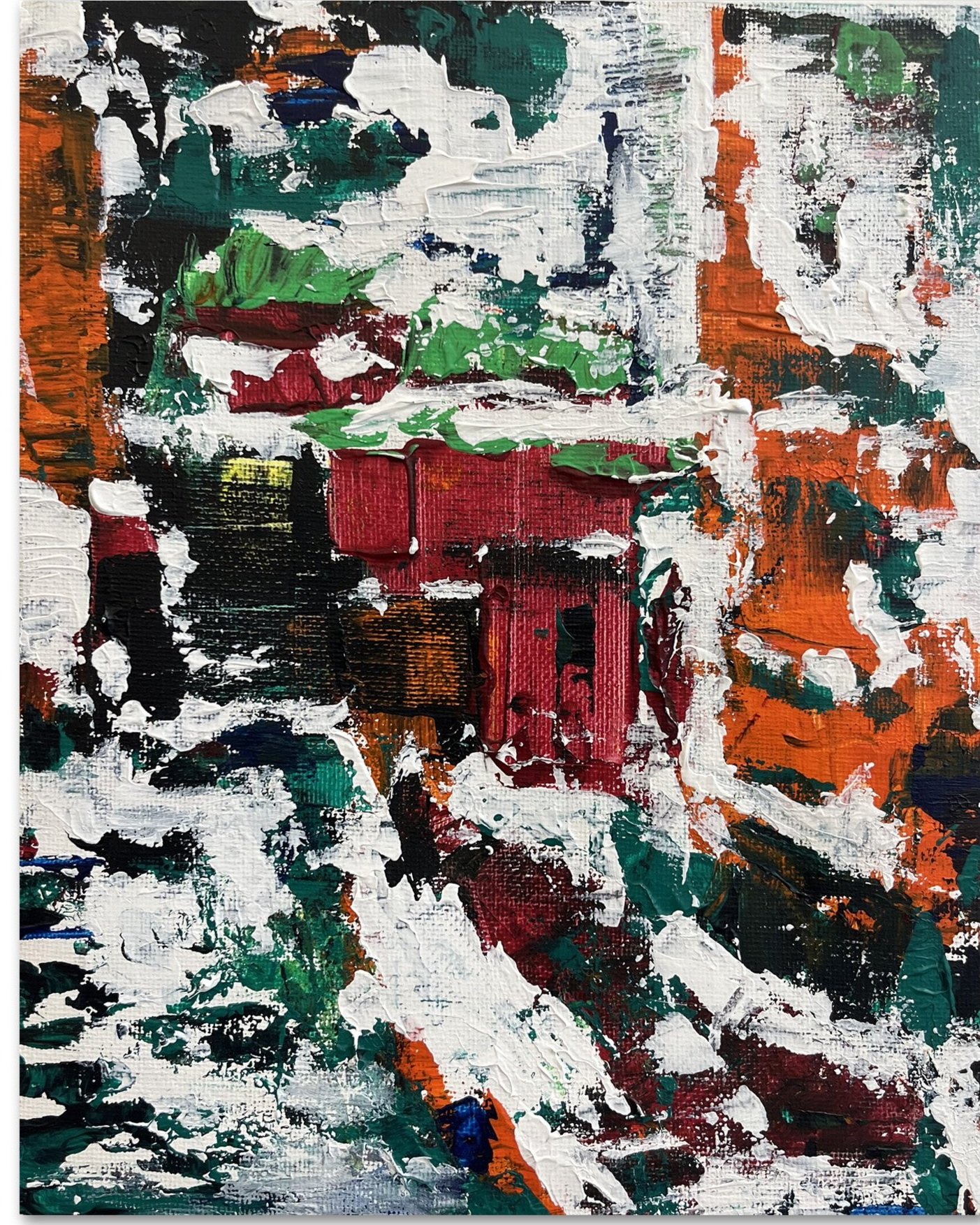 Whispers, 2024, Acrylic and Palette Knife, 8” x 10”