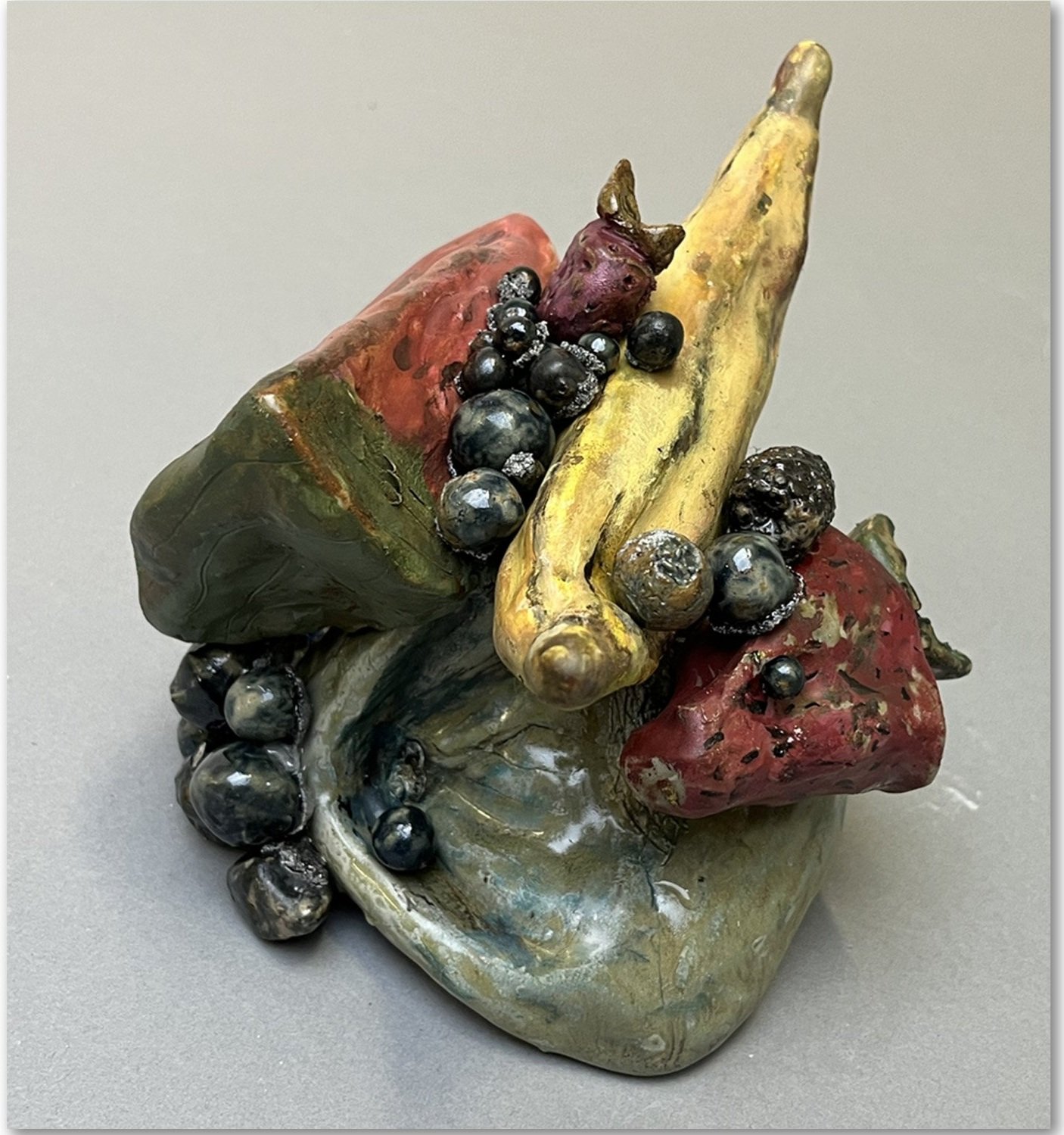 Rot, 2022, ceramic, various glazes, 7” x 6” x 6”