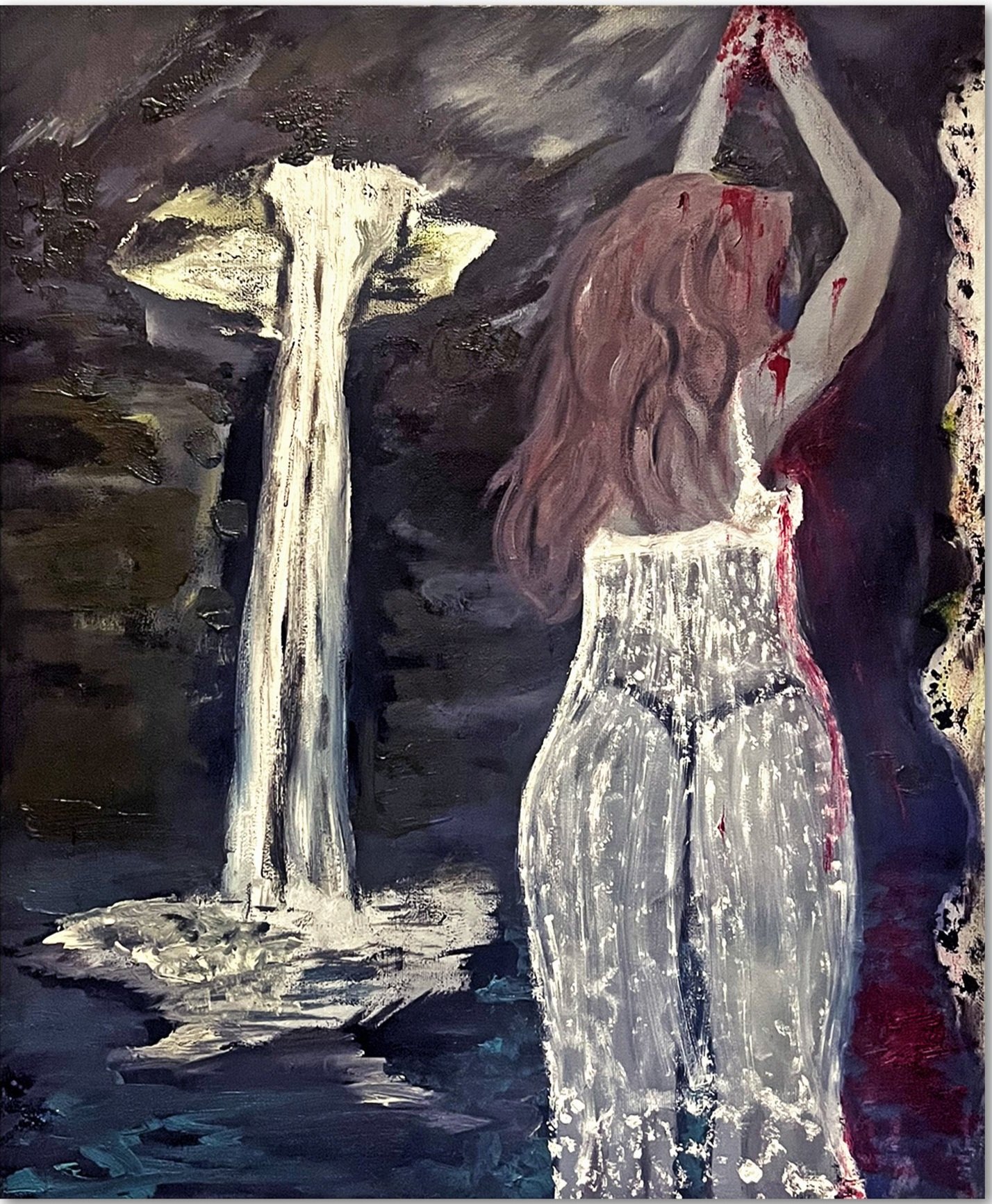 Heart Out, 2023-2024, Oil and Acrylic, 16” x 20”