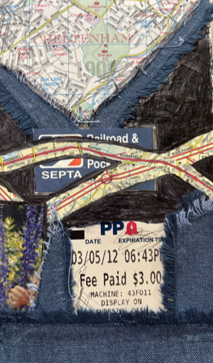"My Country, Philadelphia" 2025, Collage, 5" x 7"