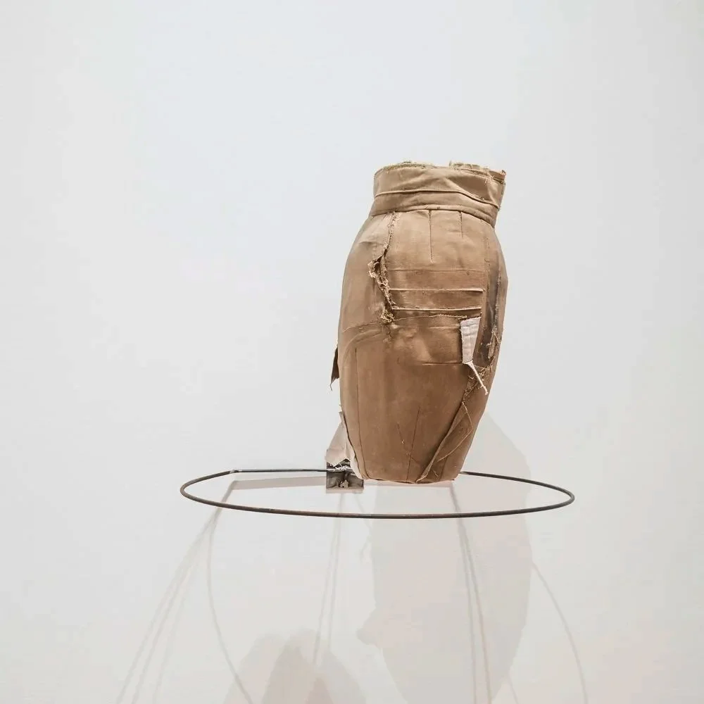 Untitled, 

Repurposed work pants, Dimensions Variable, Photo Credit: John Carlano