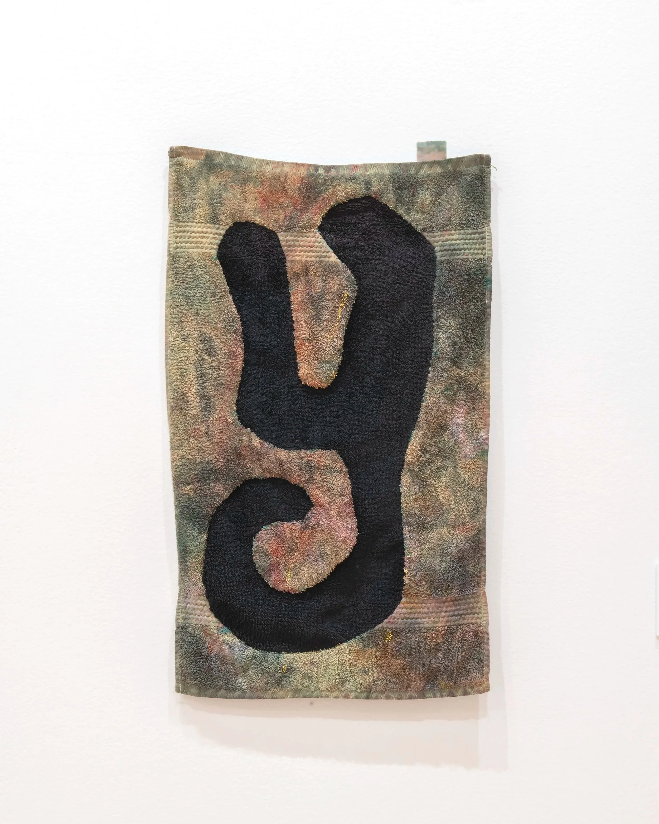 "Flooded"
hand-stitched post-mortem dye kitchen rags. 14” x 24”.  Photo Credit: John Carlano
