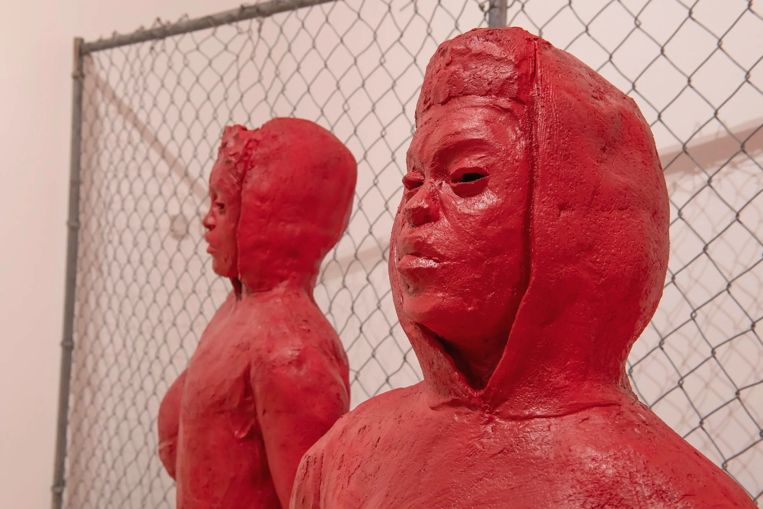 "The Boys" (detail), Ceramic stoneware, 54" by 15" Photo Credit: John Carlano