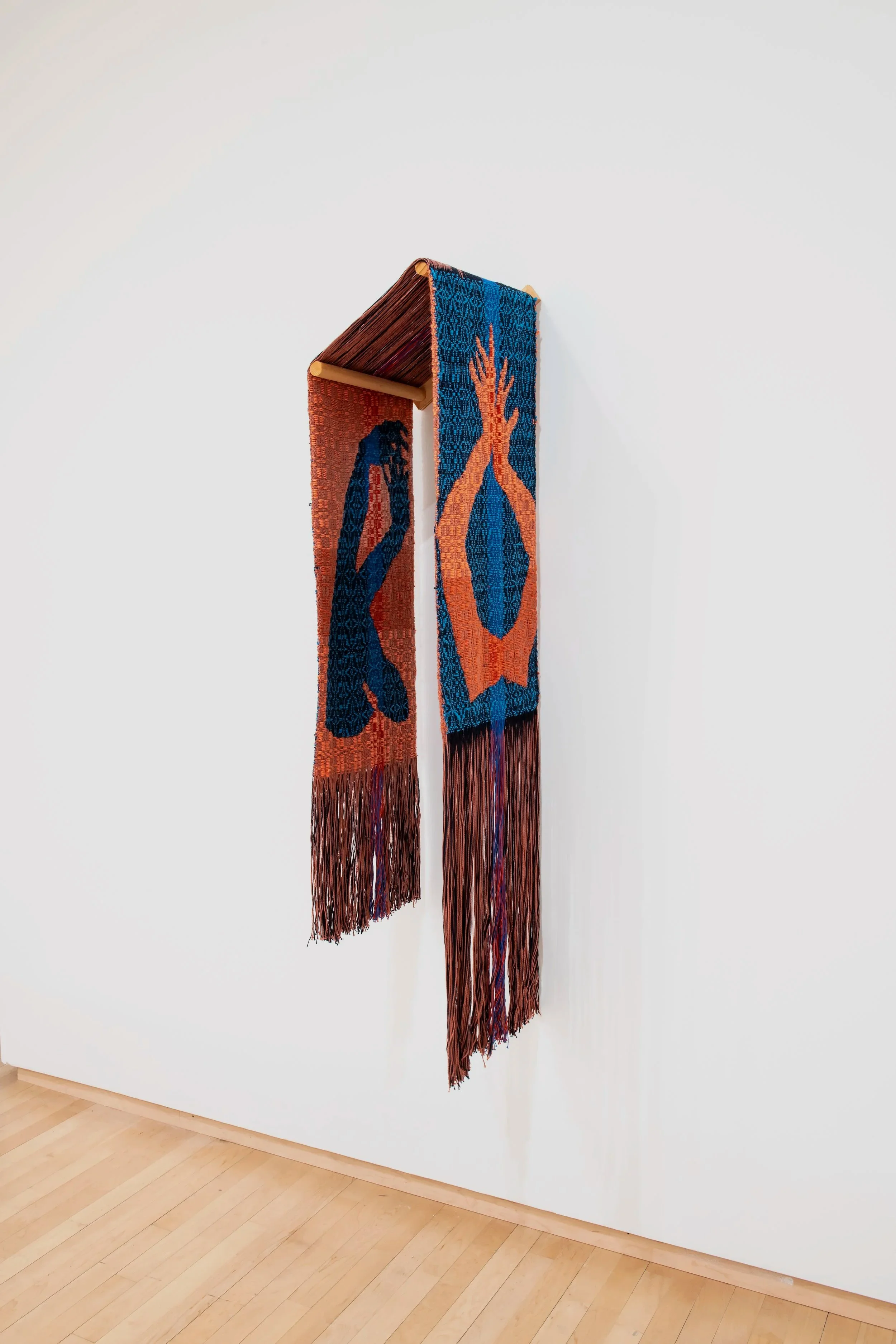 "Intertwined,"

Cotton Weaving, Wood 

36” x 12” x 17” 

Photo credit: John Carlano 