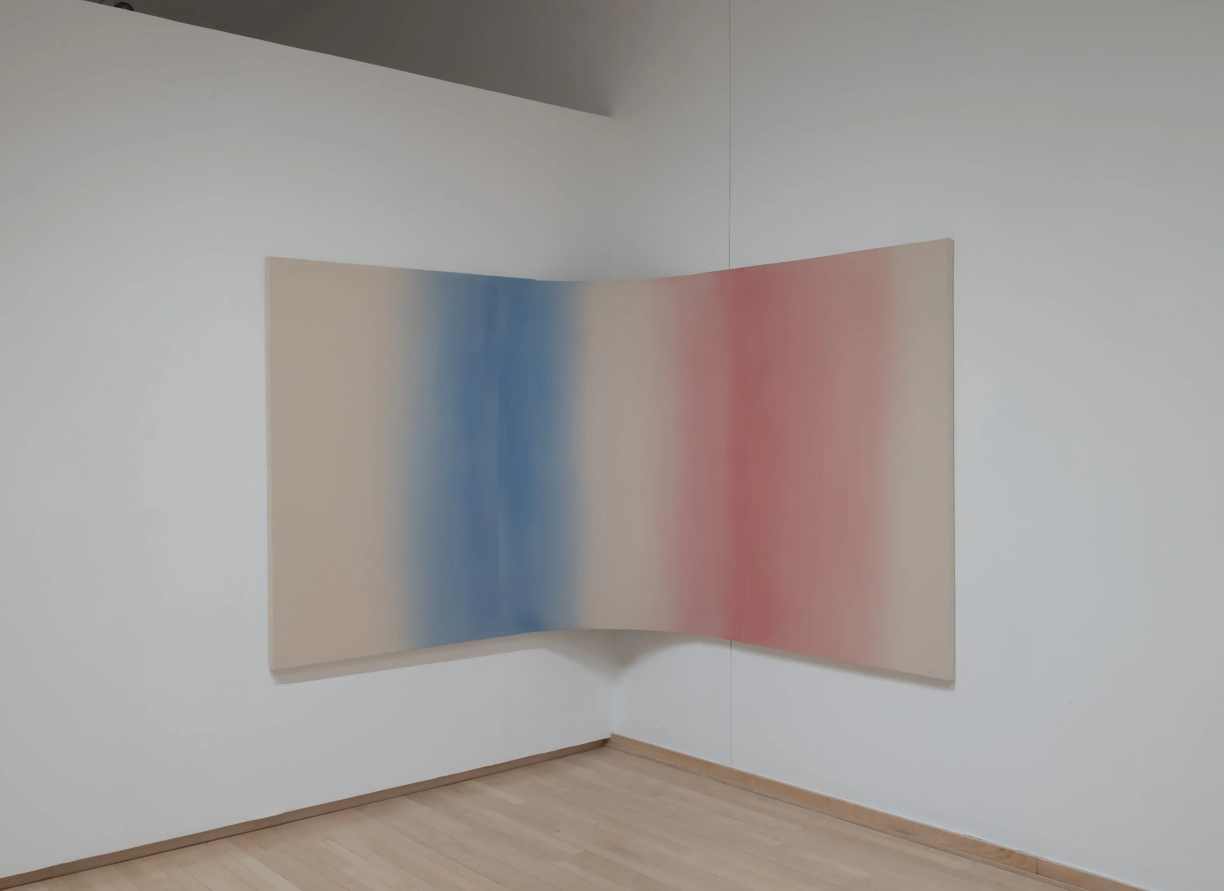 "knee gradient," 10.5ft x 5ft, acrylic on canvas, 2026, Photo Credit: John Carlano