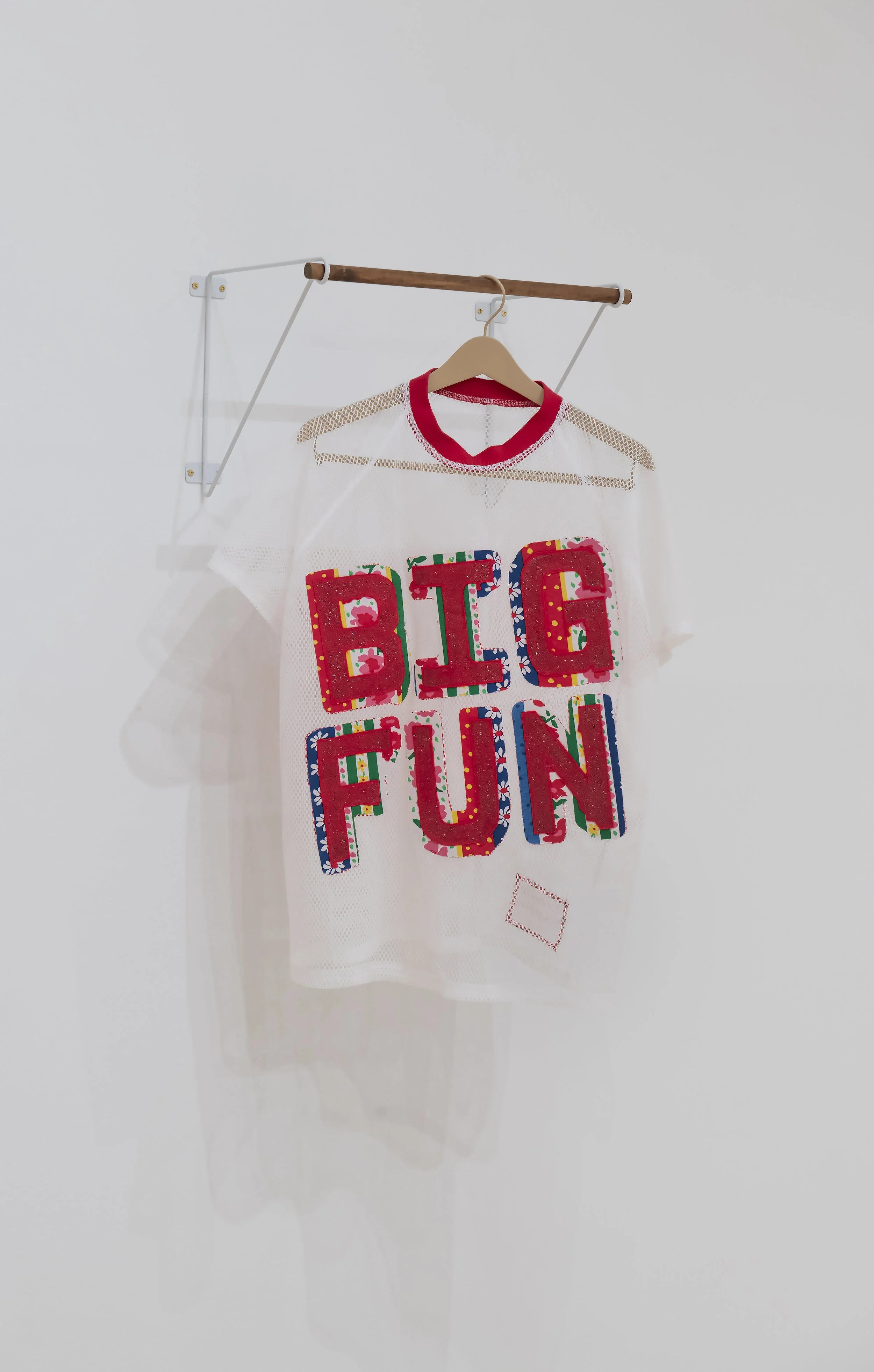 "Teenage Suicide 1"

Found Material, Thread, Adhesive, Garment Hanger, Closet Bracket, Wood 

34”x17”x8” Photo Credit: John Carlano