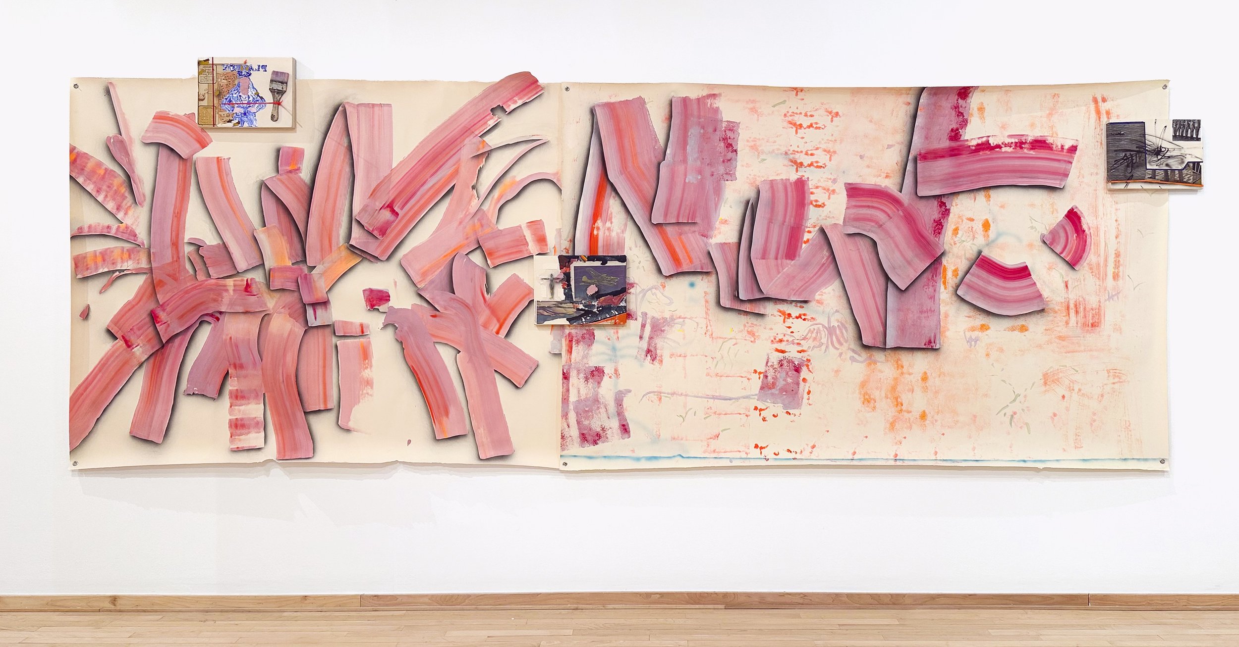 "flight pattern"
2026
acrylic and ink on paper and canvas
67x187.5” Photo Credit: John Carlano